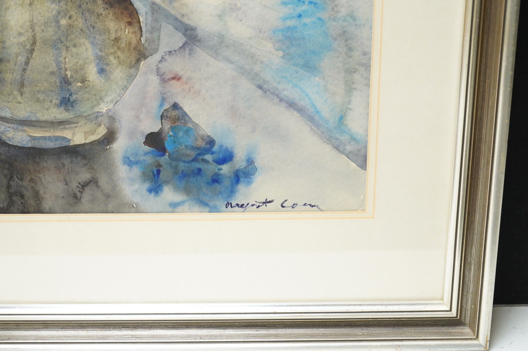 Australian school, still life of hydrangeas, indistinctly signed, watercolour, 59 x 45cm